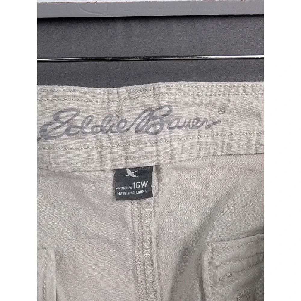 Eddie Bauer Womens Beige Ripstop Cargo Capris‎ Size  16W